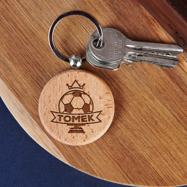 Piłka nożna - Brelok drewniany